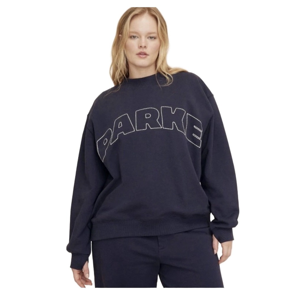 PARKE x Target Women's Navy Blue Cotton Graphic Print Sweatshirt L/XL